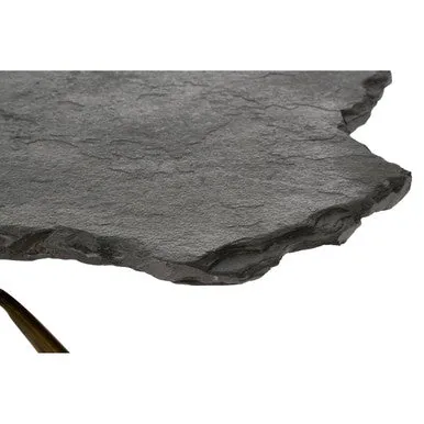 Grey Stone Top Coffee Table With Tripod Geometric Base, Rany