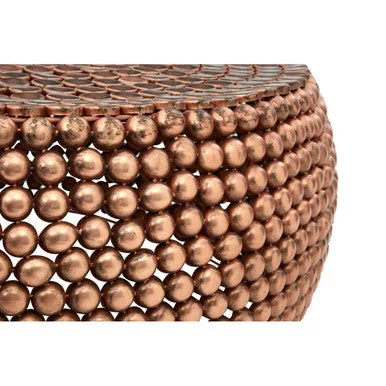 Gold Interlinked Beaded Iron Copper Coffee Table, Templar