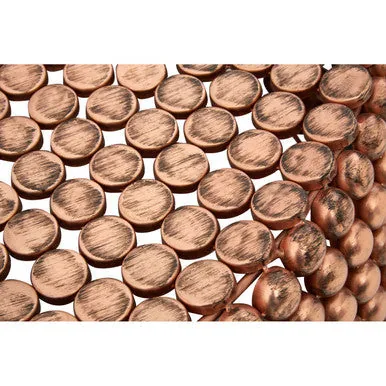 Gold Interlinked Beaded Iron Copper Coffee Table, Templar