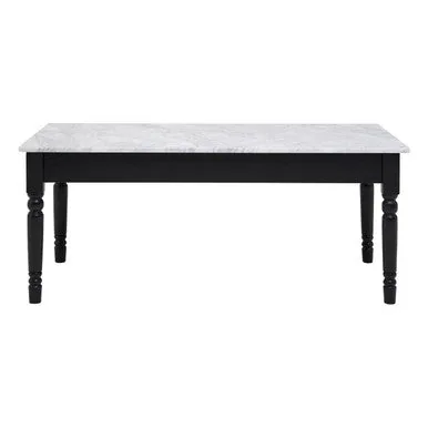 Henley White Marble & Black Frame Coffee Table