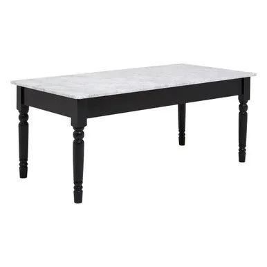 Henley White Marble & Black Frame Coffee Table
