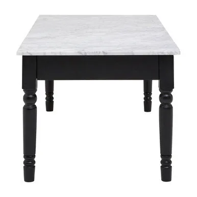 Henley White Marble & Black Frame Coffee Table