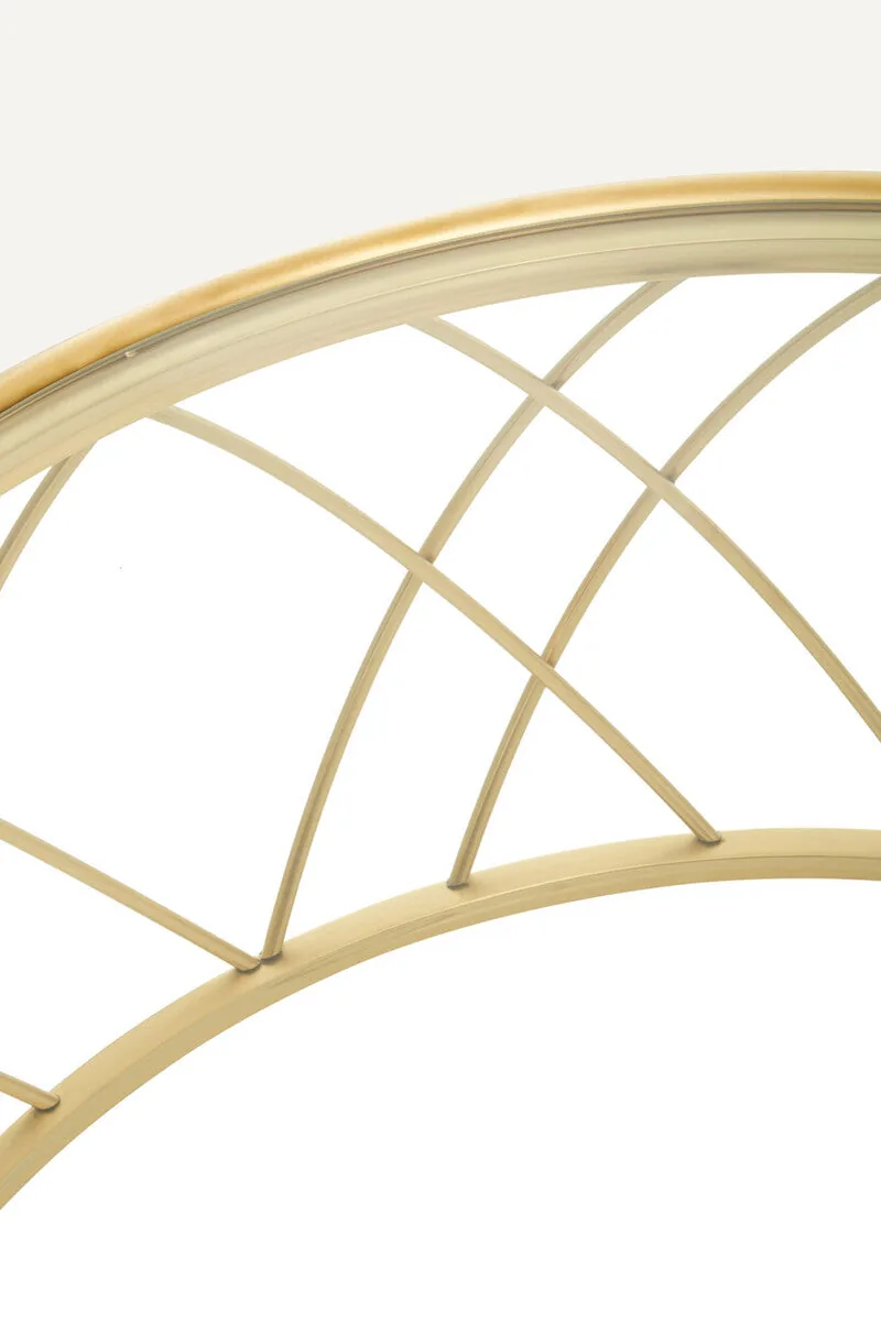 Gold Base Round Coffee Table With Clear Glass Top, Ackley