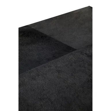 Black Hair-On-Hide Leather Coffee Table With Gold Metal Frame & Storage Drawer, Kensington Townhouse