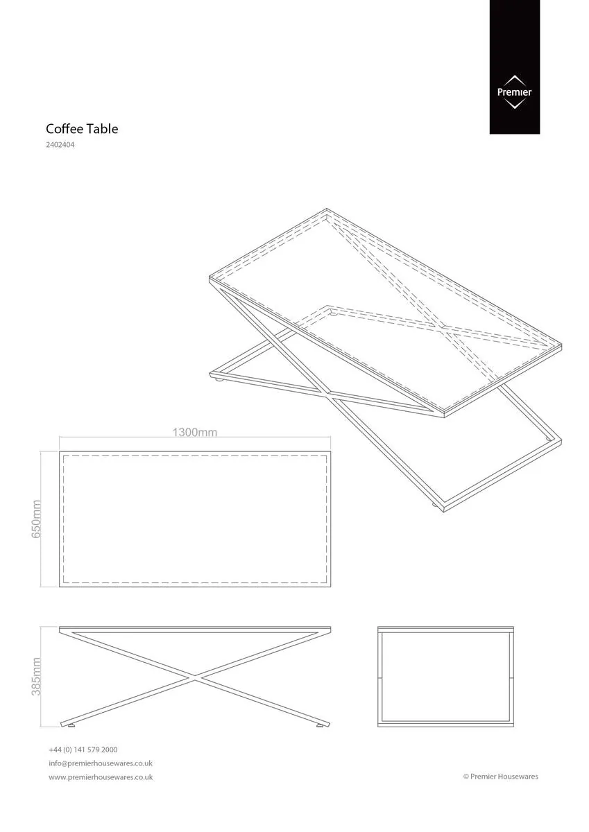 Clear Glass Top Coffee Table With Glistening Silver Stainless Steel Cross Base, Montril