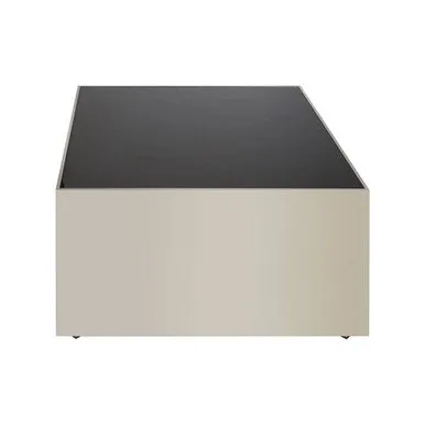 Black Tempered Glass Top Coffee Table With Silver Square Chrome Frame, Carlox