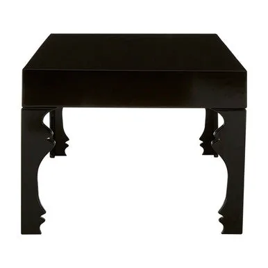 Black High Gloss Wooden Coffee Table With Stately Shaped Legs, Luis
