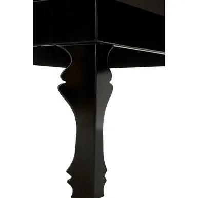 Black High Gloss Wooden Coffee Table With Stately Shaped Legs, Luis