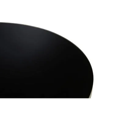 Black Tempered Glass Top Coffee Table With Silver Base, Anzio