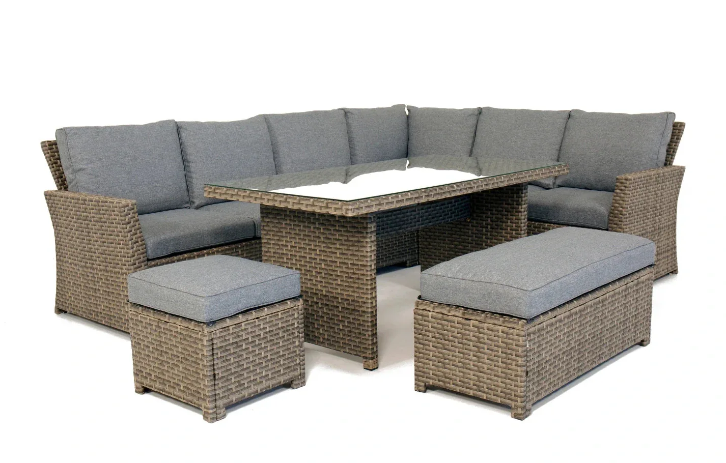 Palma Grey Rattan Garden Lounge Set, Cover and Cushion Box Bundle