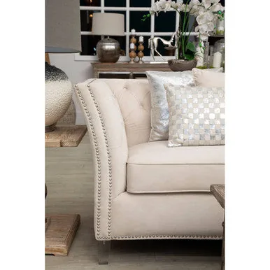 Bosie Kensington Townhouse Rectangular Ivory & Silver Check Cushion