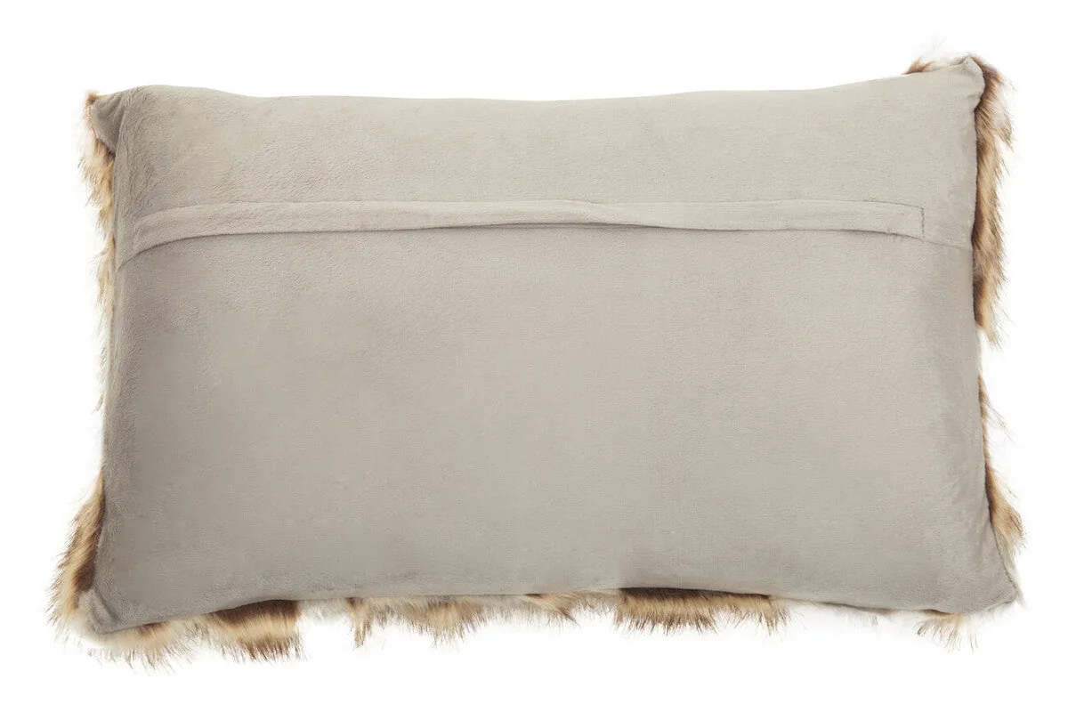Bosie Lamina Grey & Natural Fur Cushion