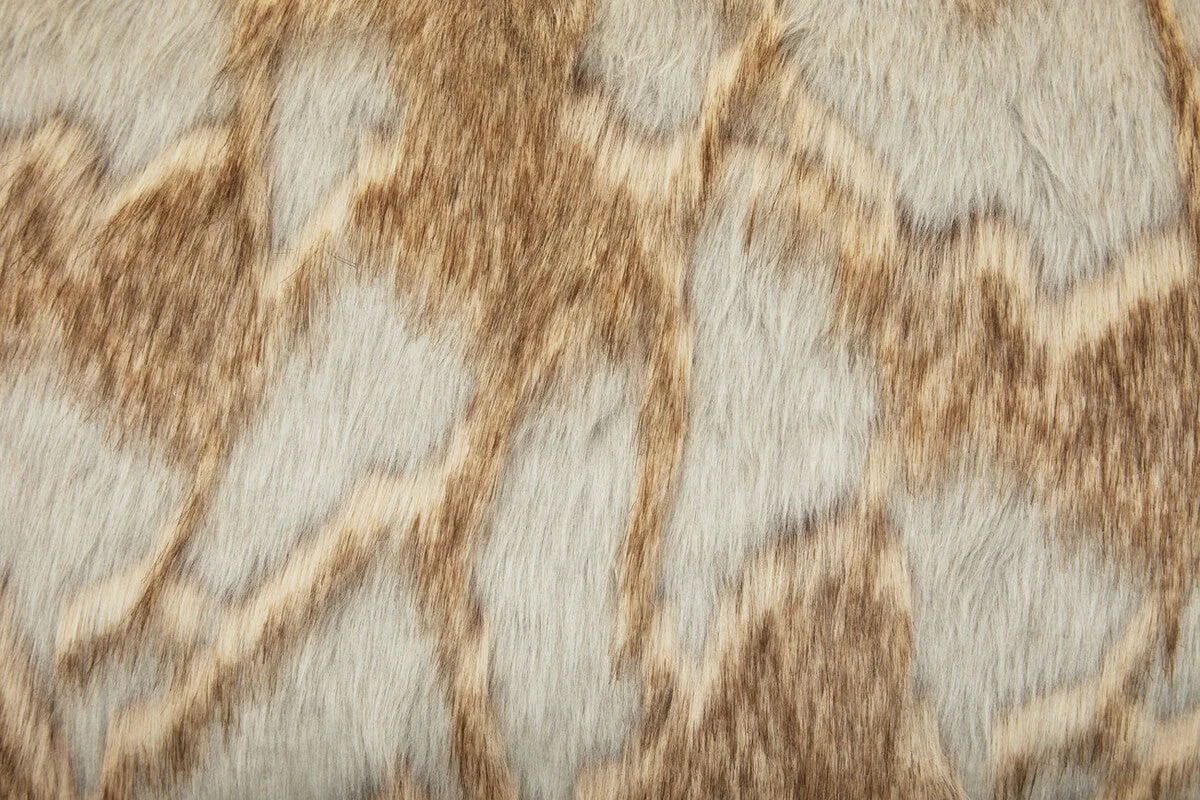Bosie Lamina Grey & Natural Fur Cushion