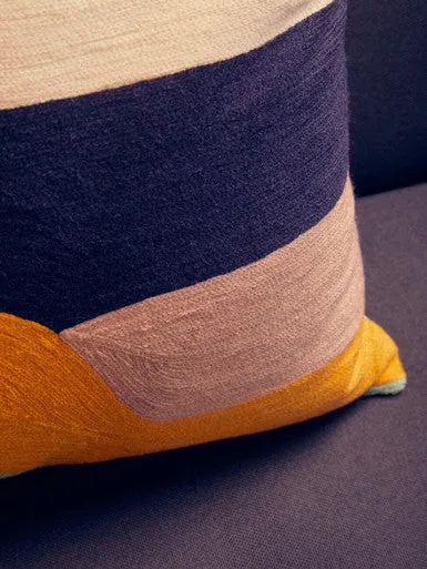 Bosie Ozella Wavy Stripes Embroidered Cushion