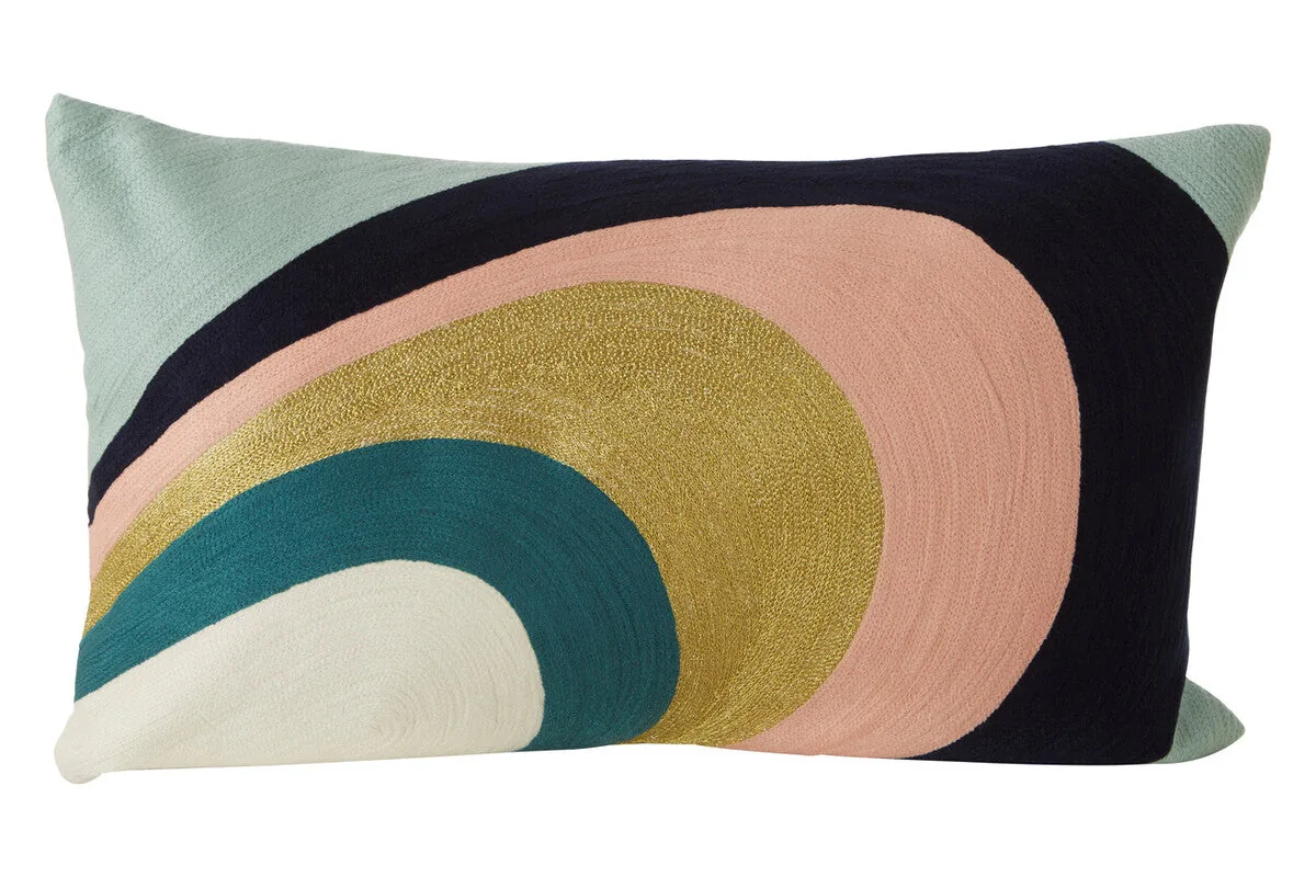 Bosie Ozella Curved Stripes Embroidered Cushion