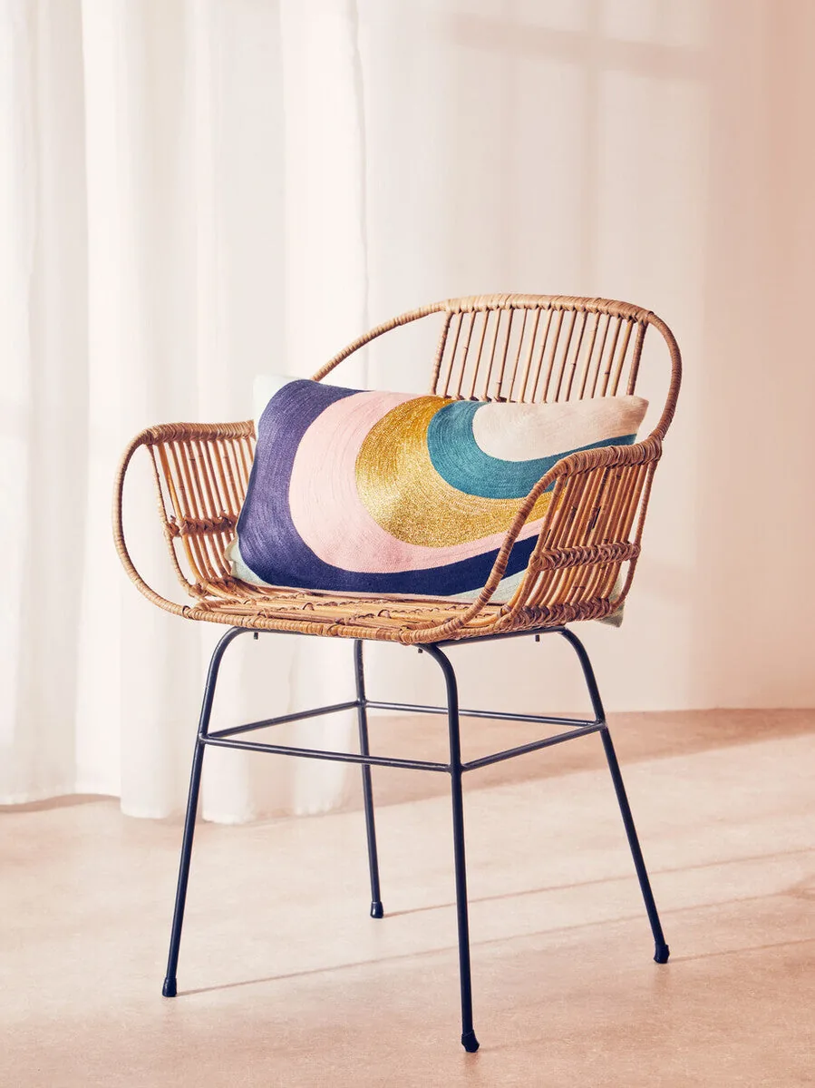 Bosie Ozella Curved Stripes Embroidered Cushion