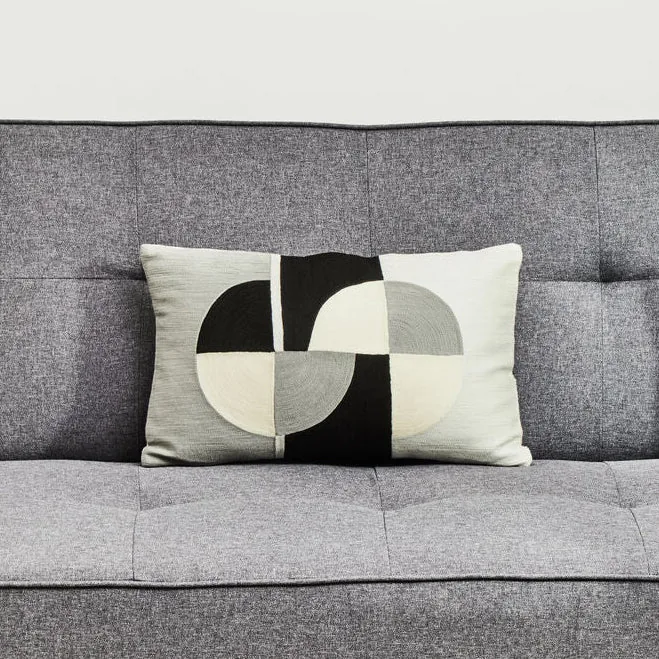 Bosie Ozella Circular Print Embroidered Rectangular Cushion