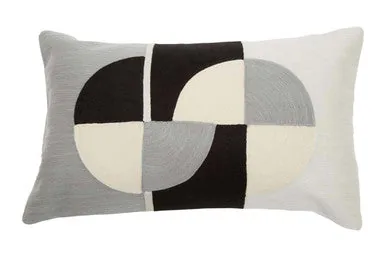 Bosie Ozella Circular Print Embroidered Rectangular Cushion