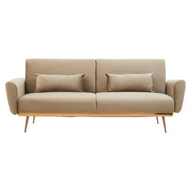 Mink Velvet Sofa Bed, Hatton