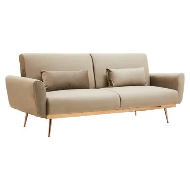 Mink Velvet Sofa Bed, Hatton