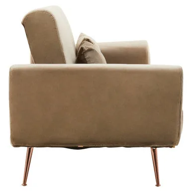 Mink Velvet Sofa Bed, Hatton