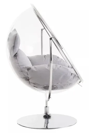 Goa Clear Swing Chair With Grey Cushions