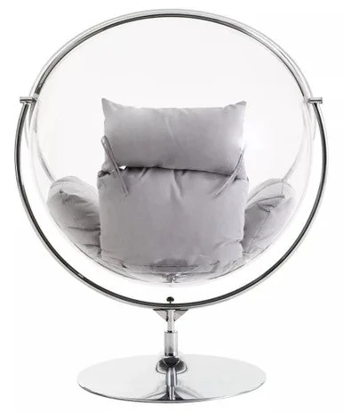 Goa Clear Swing Chair With Grey Cushions