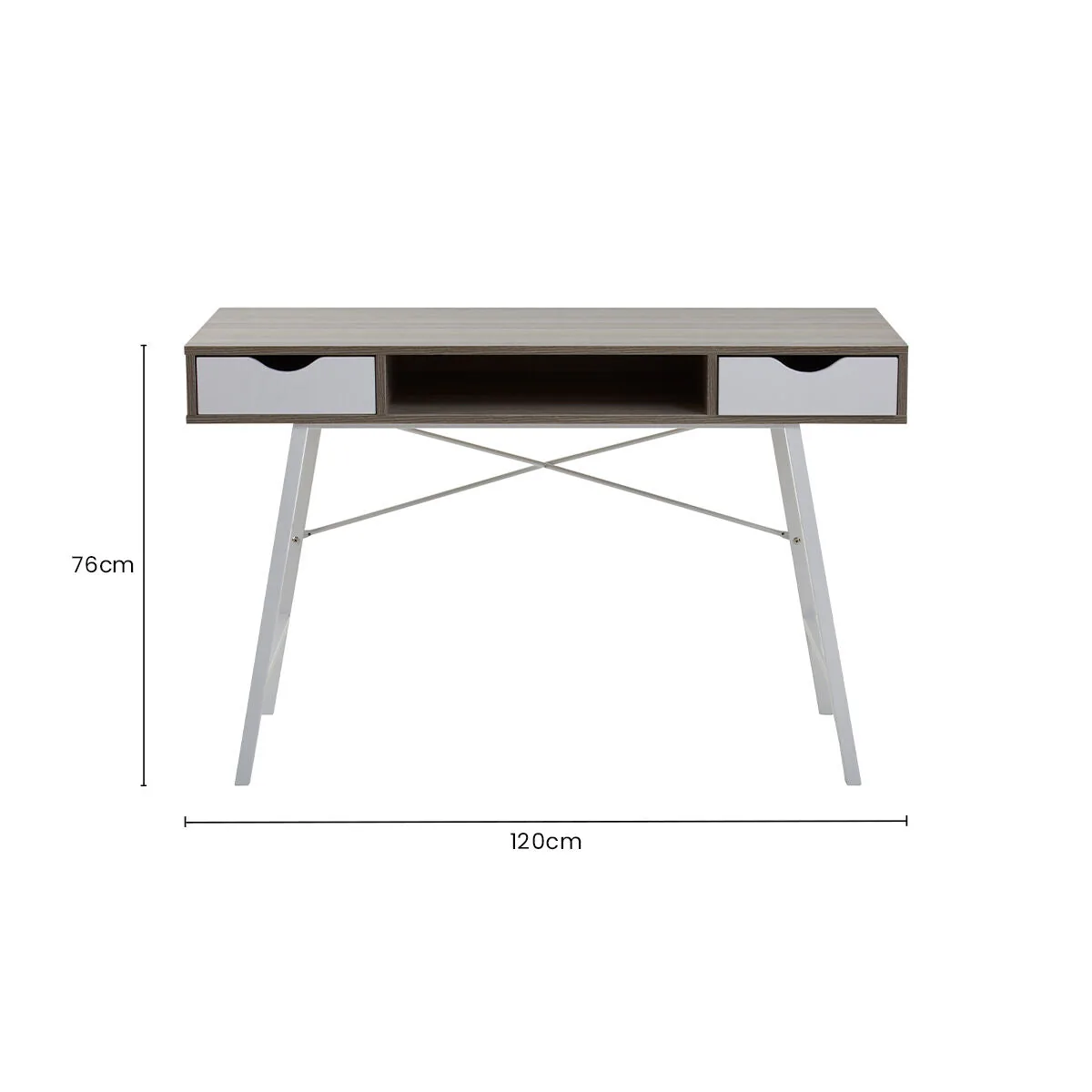 Bradbury Two Drawer Light Oak Veneer Desk