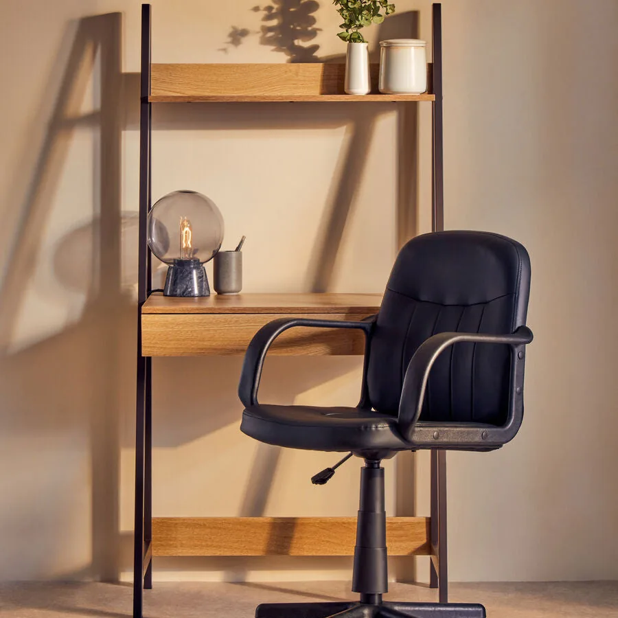 Bradbury Natural Oak Desk With Metal Frame