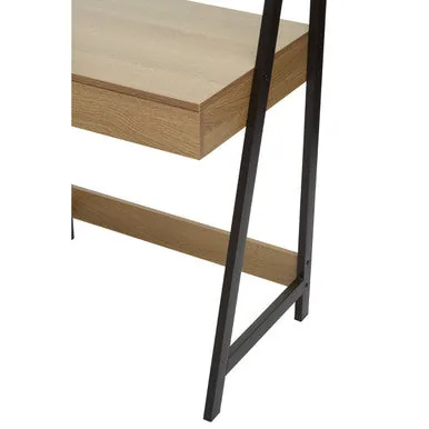 Bradbury Natural Oak Desk With Metal Frame