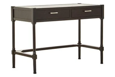 Heritage Two Drawer Black Desk