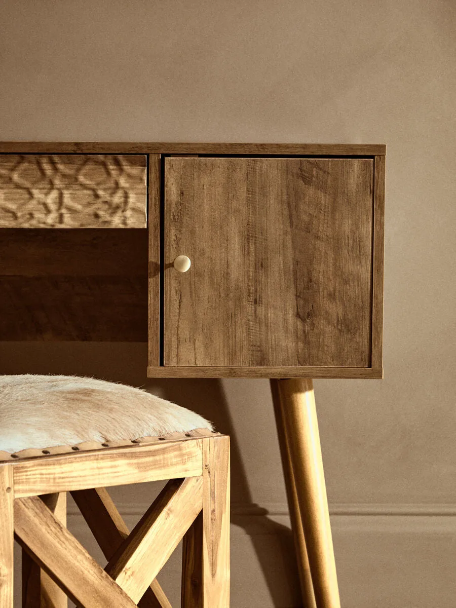 Frida Wood Veneer Desk With Storage