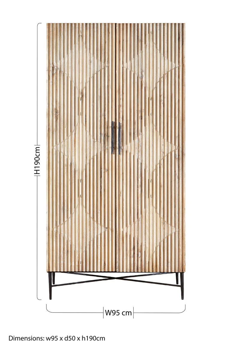Kyra Iron White Rustic Wardrobe
