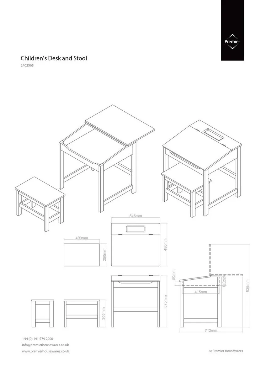 Jordan Childrens Natural Desk & Stool