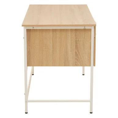 Bradbury Natural Oak Veneer Desk With Drawers