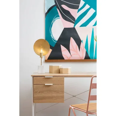 Bradbury Natural Oak Veneer Desk With Drawers