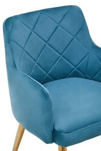 Tamzin Light Blue Velvet Angular Dining Chair
