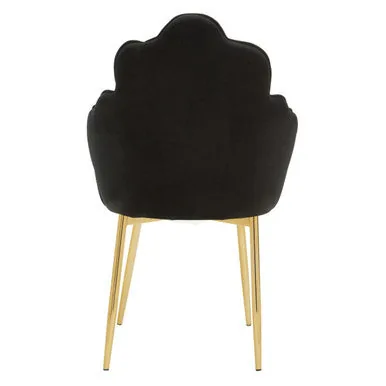 Tian Black Velvet Dining Chair