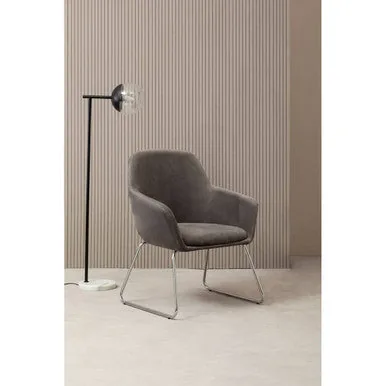 Stockholm Grey Velvet Dining Chair With Chrome Legs