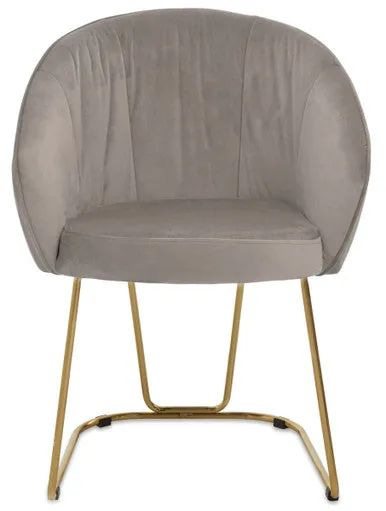 Veneto Mink Velvet Curved Dining Chair