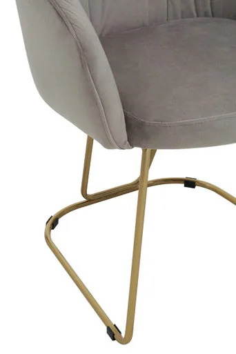Veneto Mink Velvet Curved Dining Chair