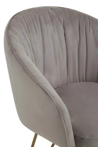 Veneto Mink Velvet Curved Dining Chair