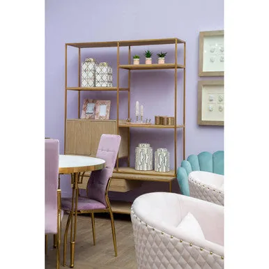 Tamzin Pink Velvet High Back Dining Chair