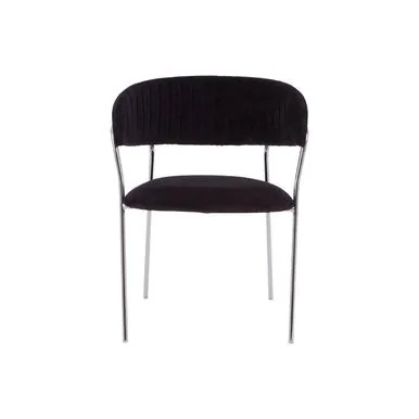 Tamzin Black Channel Chrome Dining Chair