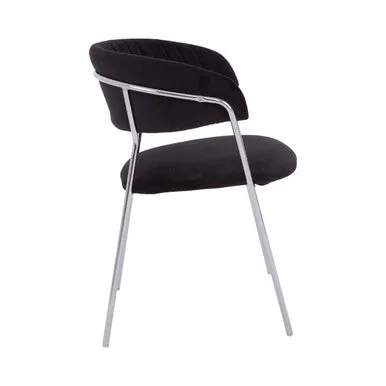 Tamzin Black Channel Chrome Dining Chair