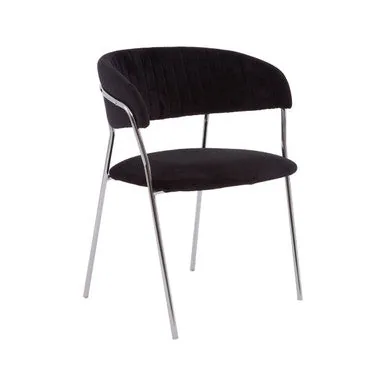 Tamzin Black Channel Chrome Dining Chair