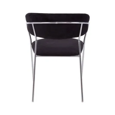 Tamzin Black Channel Chrome Dining Chair