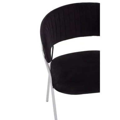 Tamzin Black Channel Chrome Dining Chair