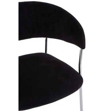 Tamzin Black Channel Chrome Dining Chair