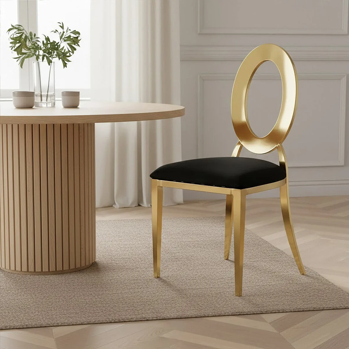 Sarita Stackable Gold Frame Dining Chair